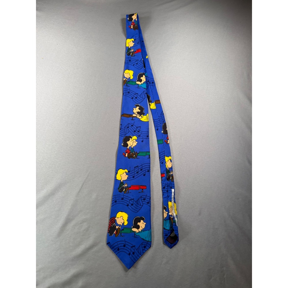 Peanuts Schroeder Lucy Musical Silk Tie Blue Manhattan Menswear Group Novelty